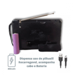 Radio Retrô Portátil Bluetooth com Lanterna Altomex AD-1708 (***DISPONÍVEL SOMENTE PRETO E PRATA) - Imagem 4