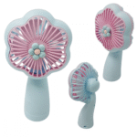 Mini Ventilador Portátil Recarregável de Mesa Luz LED Flowers Hmaston HQ66-13A - Imagem 5