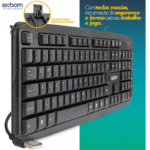 Teclado Com Fio USB Padrão Abnt2 Pc Notebook PT-BR Exbom BK-102 - Imagem 2