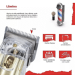 Máquina De Cortar Cabelo Profissional Sem Fio Transparente Kemei Ng203 - Imagem 5