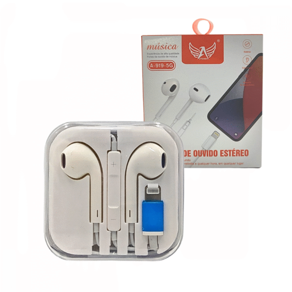 Fone de Ouvido Estéreo com Microfone Conector Lighthing IOS Altomex A-919-5G