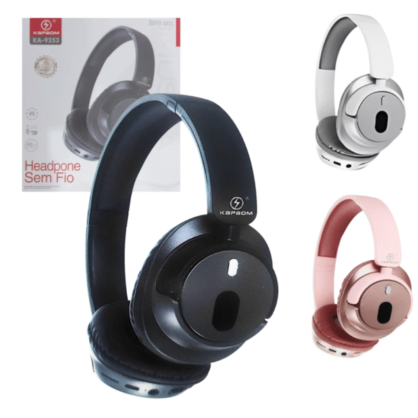 Fone de Ouvido Headphone Bluetooth Pure BASS Kapbom KA-9253 (***COR ROSA - ESGOTADO)