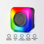 Caixa de som Bluetooth sem fio Portátil LED Light RGB Black GTS-1373 - Imagem 2