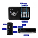 Rádio Portátil Retro FM/AM Bluetooth 3W MP3 Entrada Pendrive e Cartão SD Bateria Recarregável Altomex JD-30 - Imagem 6
