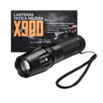 Lanterna Tática Portátil Militar Bateria Recarregável Luz LED X900 Altomex AL-B9001