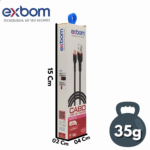 Cabo de Dados Lighthing IOS 2.4A Turbo 3 Metros EXBOM CBX-U2C13M3IP - Imagem 5