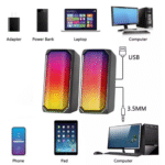 Caixa de Som Alto Falante RGB Bluetooth 6W - Computador Notebook P2 USB Eletromex EL-6006 - Imagem 4