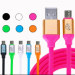 Cabo de Dados USB V8 Emborrachado Colorido 1.2 Metros Kapbom KAP-311-V8