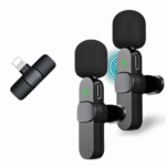 Microfone Condensador Duplo de Lapela Wireless Lightning IOS Sem Fio 2.4GHZ K9-IP-2IN1 - Imagem 3
