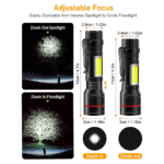 Mini Lanterna Tática com Led e Zoom Recarregável USB Kapbom KA-L1310 - Imagem 2