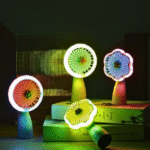 Mini Ventilador Portátil Recarregável de Mesa Mini Fan Luz LED Hmaston HQ66-09 - Imagem 7