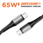 Cabo de dados Tipo C / Tipo C 65W 1 Metro BASIKE BA-CBO106 - Imagem 2