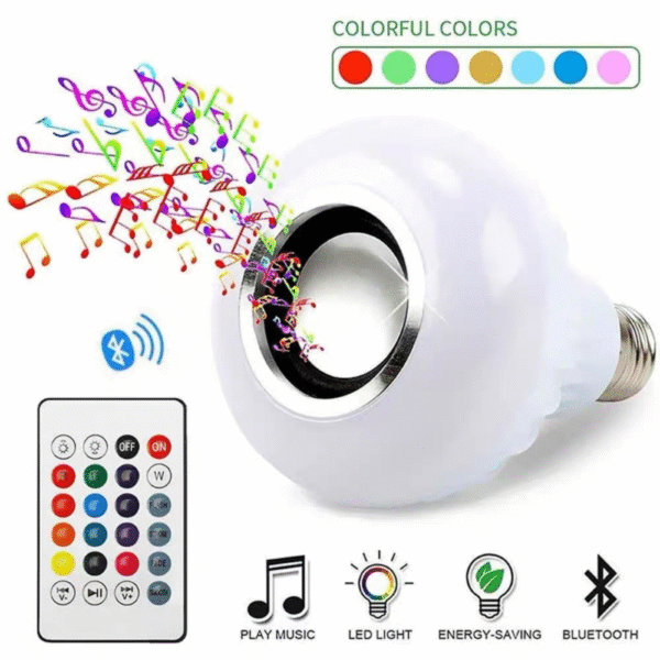 Lâmpada Caixa de Som Led Rgb Bluetooth + Controle Remoto PX-2321