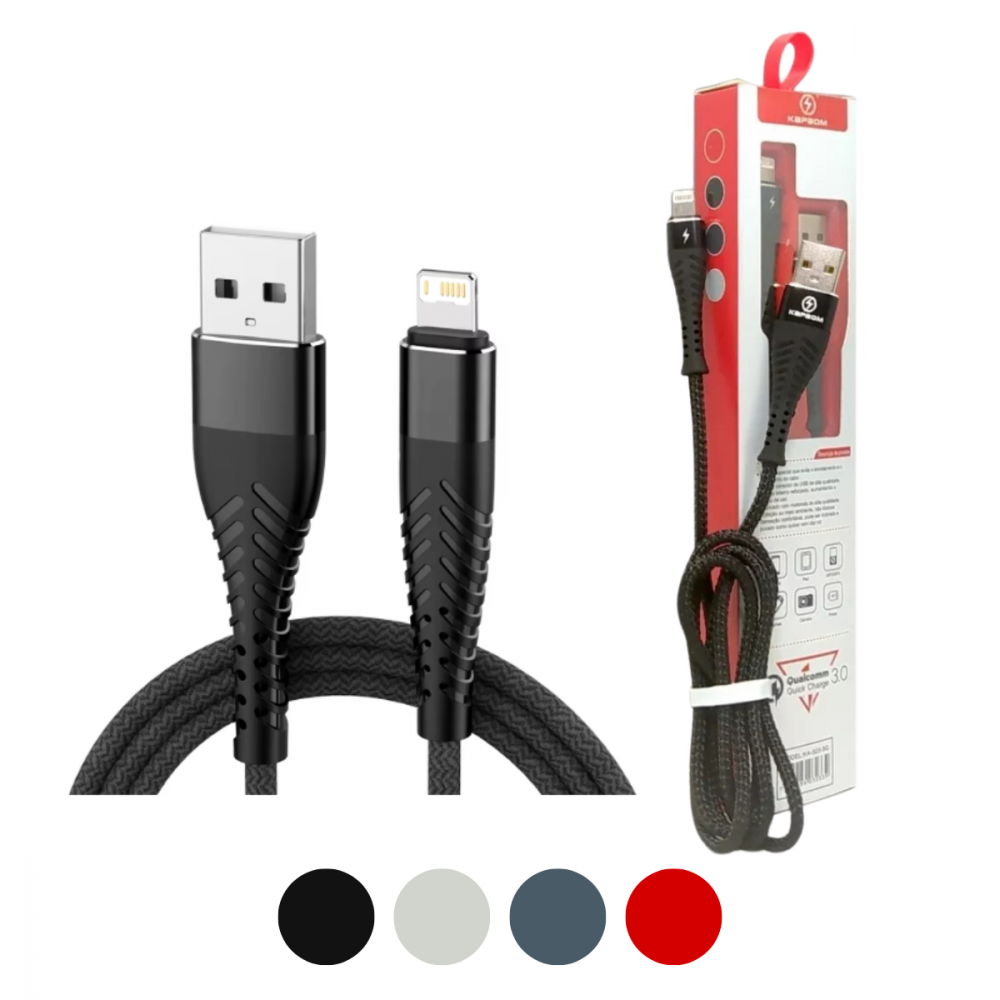 1315041224cd9bjgiffh.png Cabo de Dados Lightning 3.0A Quick Charge 1 Metro Kapbom KA-323-5G - Imagem 1