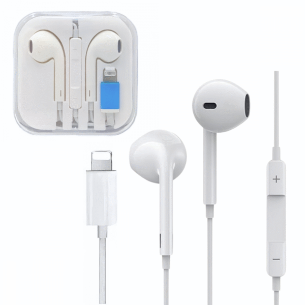 Fone de Ouvido Intra Auricular Com Fio e Microfone Controle de Volume Conexão Lightning IPHONE IOS-12