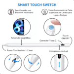 Caneta Touchscreen 1.5mm Stylus Universal Para Celular e Tablet Eletromex EL-1841 - Imagem 4