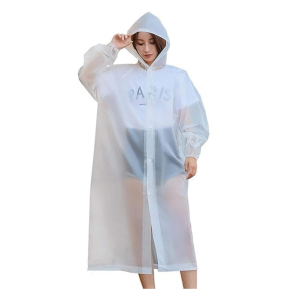 Capa de Chuva WHITE Impermeável Reforçado Reutilizável Com Capuz Tamanho Adulto Unissex Altomex AL-650