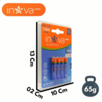 Cartela com 04 Pilhas Recarregáveis AAA 1.2V INOVA Cell-11046 / 12079-AAA - Imagem 3