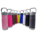 Garrafa Squeeze 650 ml LISA de Aço Inox Térmica com Canudo (***DISPONIVEL NA COR VERMELHO, PINK, ROSA, PRETO E CINZA)