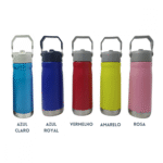 Garrafa Squeeze 650 ml LISA de Aço Inox Térmica com Canudo (***DISPONIVEL NA COR VERMELHO, PINK, ROSA, PRETO E CINZA) - Imagem 2