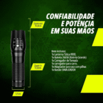 Lanterna Tática Portátil MINI a Pilha com Zoom Telescópico Kapbom KA-L1589 - Imagem 5