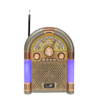 Rádio Portátil Retro Junkbox FM/AM Bluetooth 5W MP3 Entrada Pendrive e Cartão SD Eletromex EL-1309 - Imagem 3