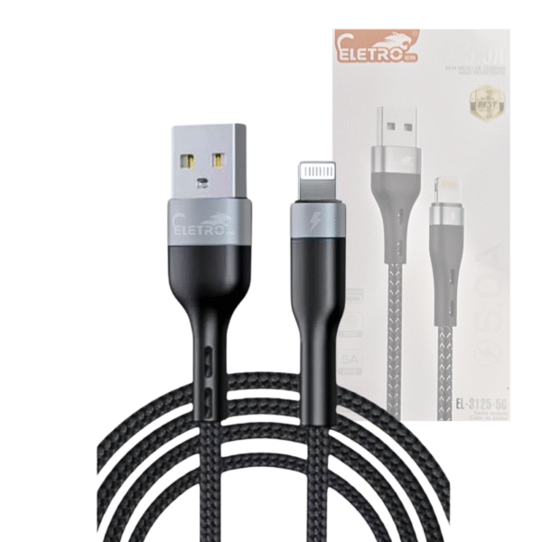 Cabo de dados Lightning 5.0A Cabo de 1 Metro Eletromex EL-3125-5G