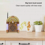 Rádio Portátil Retro Junkbox FM/AM Bluetooth 5W MP3 Entrada Pendrive e Cartão SD Eletromex EL-1309 - Imagem 6