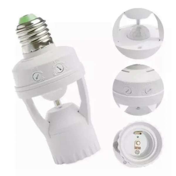 Sensor de Presença Lâmpada Luz Iluminação Bocal 360 Soquete E27 Fotocélula GYD / KA-9865