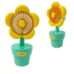 Mini Ventilador Portátil Recarregável de Mesa Flower Pots Hmaston HM677-3 - Imagem 4