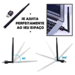 Antena Wifi Adaptador Usb Receptor Wireless para Rede Sem Fio Pc Notebook AL-C818 / IX-009 - Imagem 2