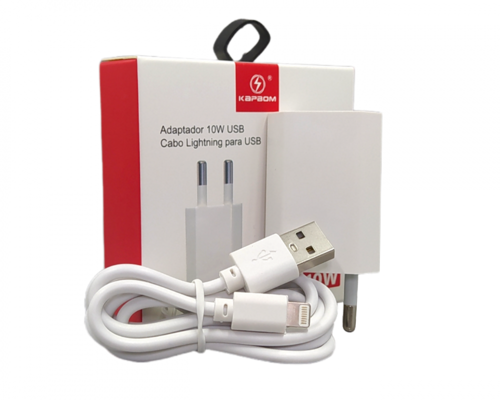 1438130722k076hakcad.png Carregador Completo 12W Cabo Móvel Lightning 1 Metro Kapbom KA-5007-5G - Imagem 1