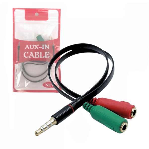 Cabo Auxiliar Adaptador Audio P2 para Duplo P2 Femea Fone e Microfone Headset P2 / 2X P2 Fêmea