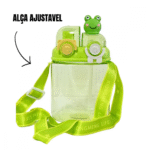 Garrafa Squeeze Infantil BICHOS 1 Litro com Canudo + Botão + Trava (***DISPONÍVEL AMARELO, VERDE E ROXO) - Imagem 8