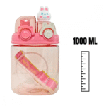 Garrafa Squeeze Infantil BICHOS 1 Litro com Canudo + Botão + Trava (***DISPONÍVEL AMARELO, VERDE E ROXO) - Imagem 4