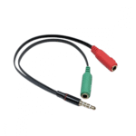 Cabo Auxiliar Adaptador Audio P2 para Duplo P2 Femea Fone e Microfone Headset P2 / 2X P2 Fêmea - Imagem 2