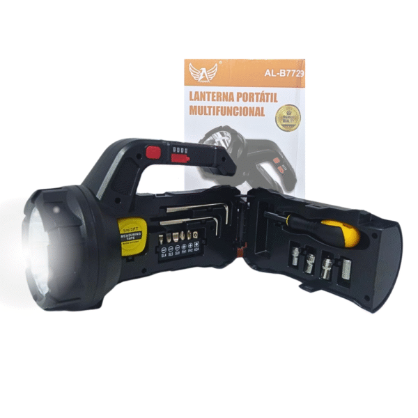 Lanterna LED Multifuncional Recarregável Com Alça e Ferramentas Altomex AL-B7729