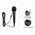 Microfone Dinâmico Profissional com Cabo Adaptador P10 Altomex M-303 - Imagem 3