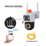 Câmera Segurança IP Externa 360° Monitoramento Luz de Alarme Prova D'água Jortan JT-9689 - Imagem 3
