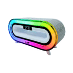 Caixa De Som com Relógio Digital Luz LED RGB e Carregador Por Indução 50W Eletromex EL-1077 - Imagem 3