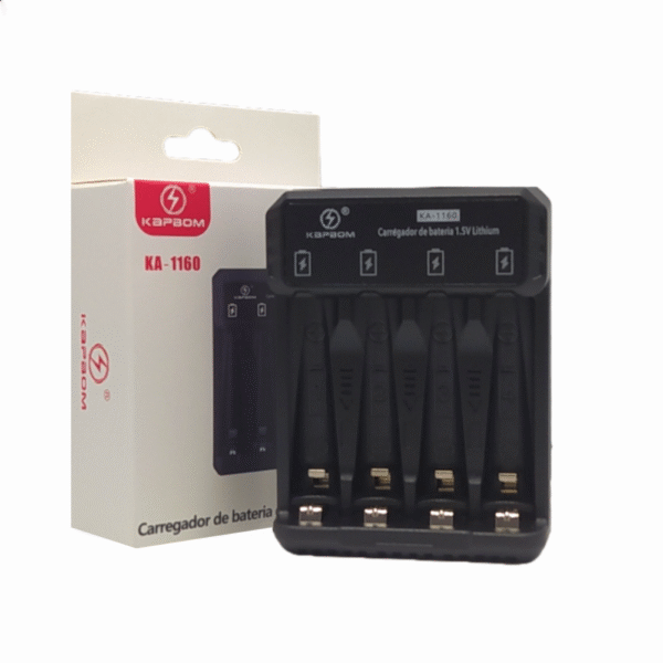Carregador de Pilhas Recarregáveis Rápido AA Palito AAA Kapbom KA-1160
