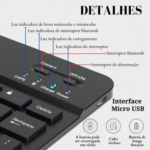 Teclado BT Inteligente Sem Fio Ultra Fino Portátil Bluetooth Tablet Celular Notebook Computador KA-690 - Imagem 2