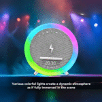 Caixa De Som com Relógio Digital Luz LED RGB e Carregador Por Indução 50W Eletromex EL-1078 - Imagem 4