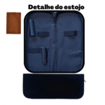 Estojo com 6 Peças Tesouras e Navalha Profissionais Barbeiro Fio Laser PRATA Altomex AL-2918 - Imagem 3