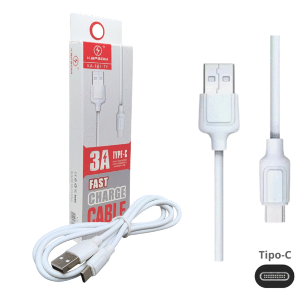 Cabo de Dados TIPO-C 3A / 1 Metro Kapbom KA-181-TPC