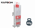Cabo de Dados TIPO-C 3A / 1 Metro Kapbom KA-181-TPC - Imagem 5