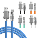 Cabo de dados TIPO-C acabamento em metal e LED Kapbom KA-020-TPC (***COR LARANJA - ESGOTADO)