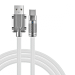 Cabo de dados TIPO-C acabamento em metal e LED Kapbom KA-020-TPC (***COR LARANJA - ESGOTADO) - Imagem 3