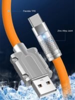 Cabo de dados TIPO-C acabamento em metal e LED Kapbom KA-020-TPC (***COR LARANJA - ESGOTADO) - Imagem 8