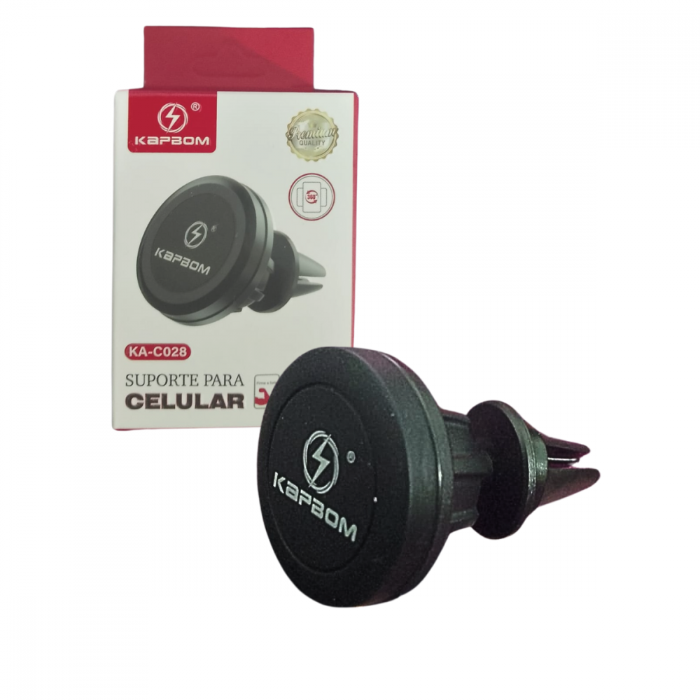 15121507247ekab5cbhf.png Suporte Veicular Universal para Celular com Imã Magnético e Encaixe na Saída de Ar Kapbom KA-C028 - Imagem 1